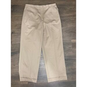 Talbots Petites Wool Pants Women 14P Beige Stretch Lined